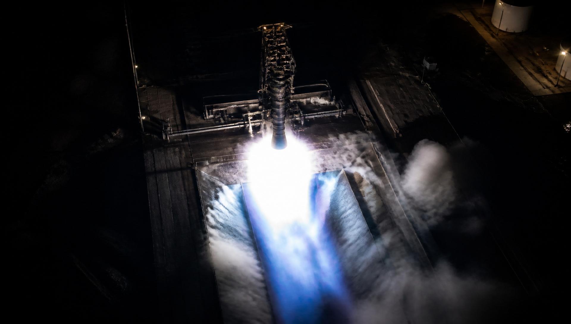 Rocket engine static fire test